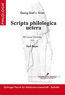 Umschlagbild: Scripta philologica uetera